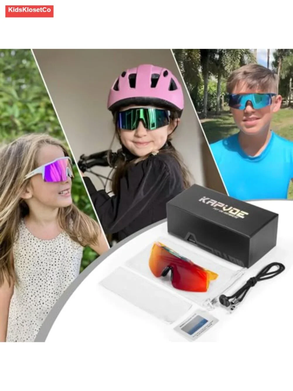 Youth Polarized Sports Sunglasses UV400 Protection TR90 Frame Baseball Cycling